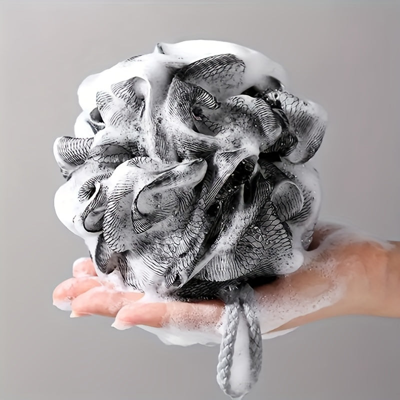 1/2/5pcs Shower Puff Black Bathtub Sponge Shower Ball Net Bulk Powder Puff, Shower Ball Body Washing Scrubber Exfoliating Bath Sponge Unisex Bath Tool