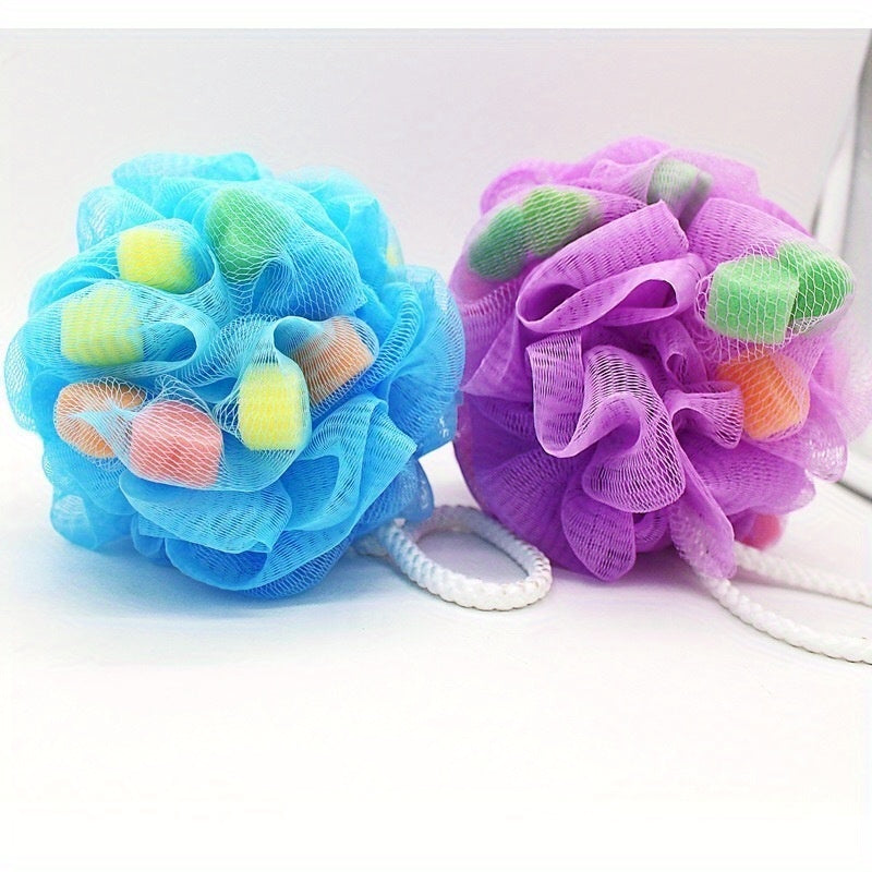 1pc Bath Scrub Sponge Flower, Bath Scrub Towel, Bath Flower Foaming Net, Bath Ball, Rich Lather, Easy to Rinse, Non-Greasy Feel, Random Color
